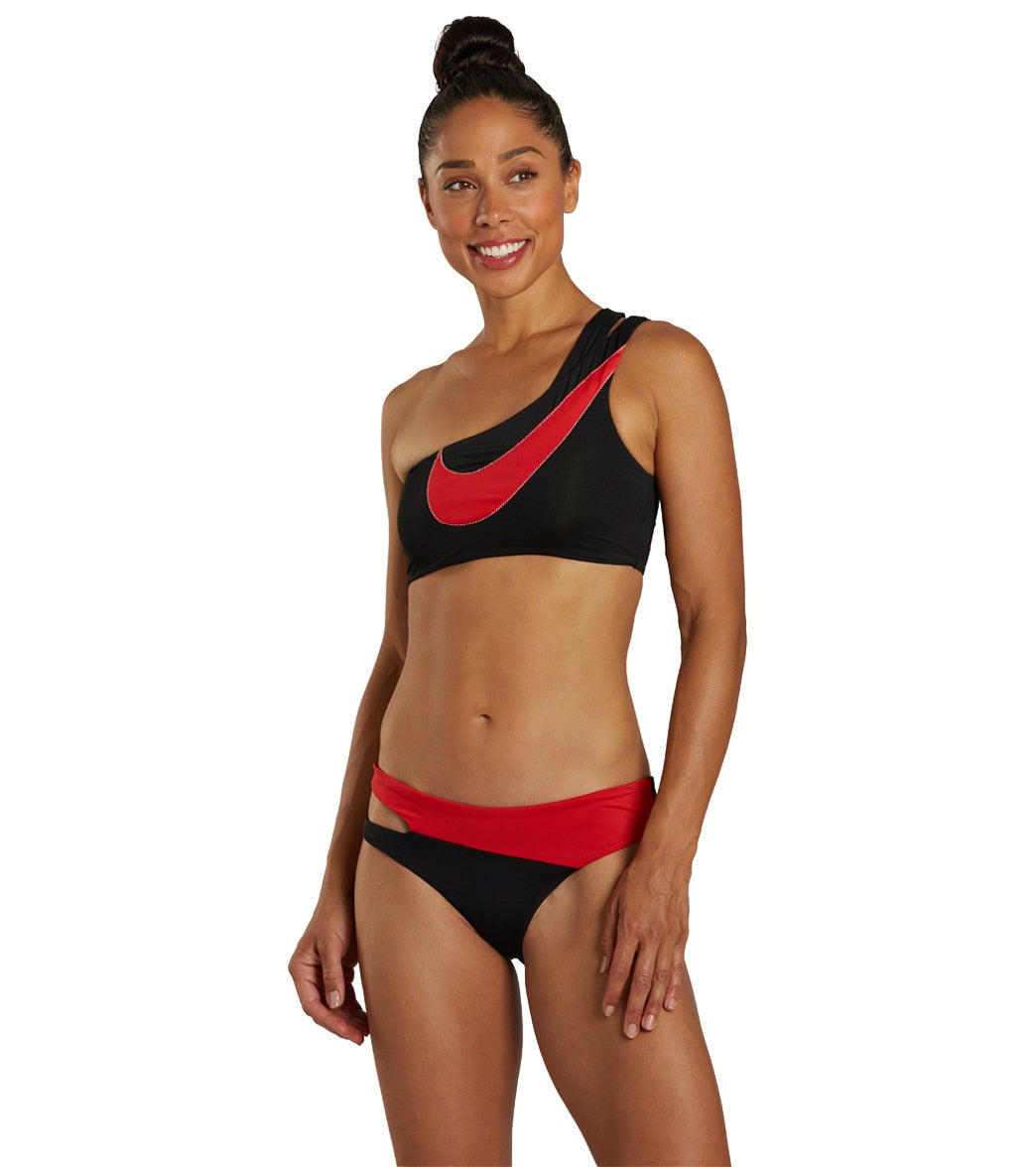 Nike Women's Swoosh Block Asymmetrical Bikini Bottom