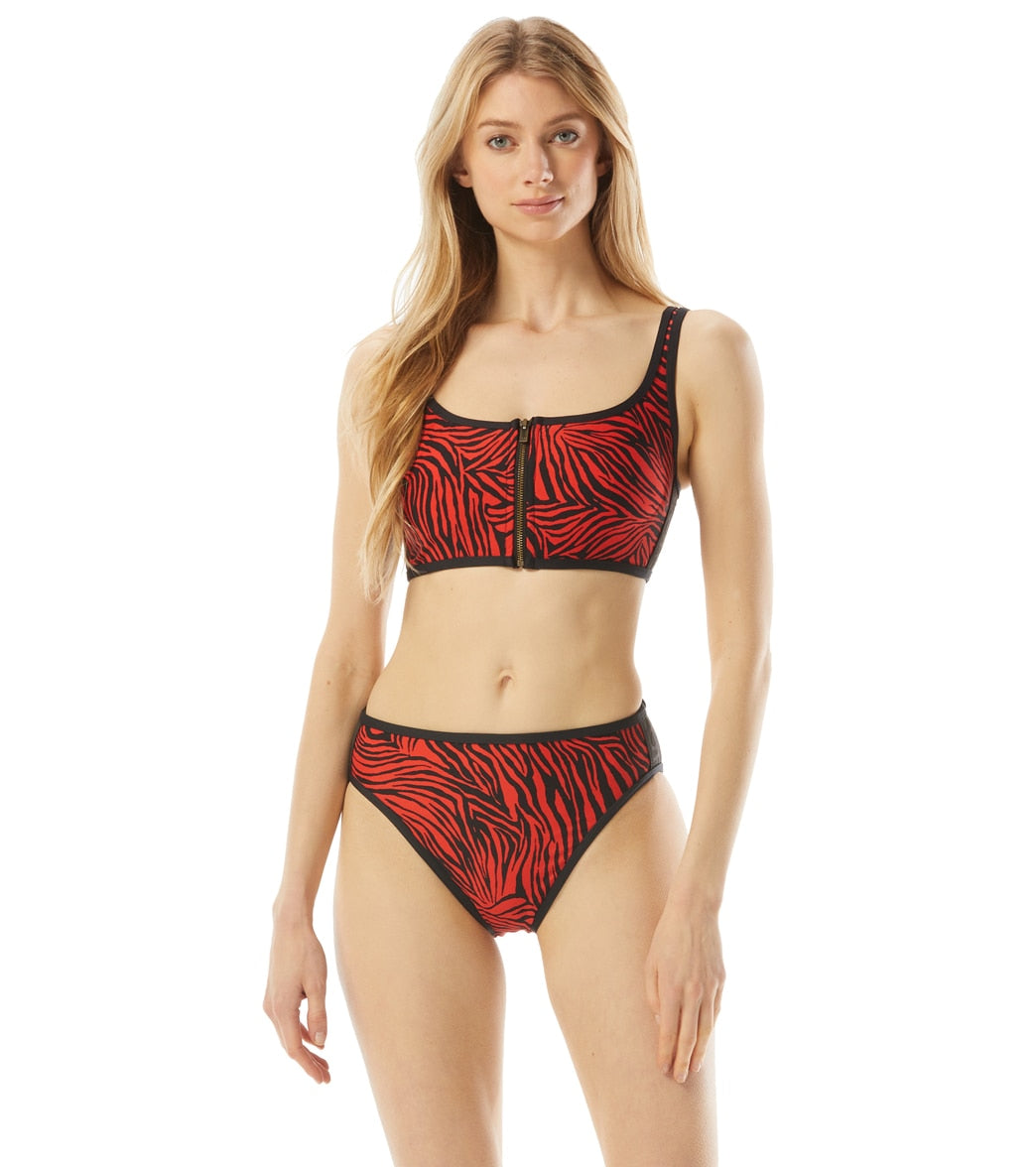 Michael Kors Women's Zebra High Leg Bikini Bottom