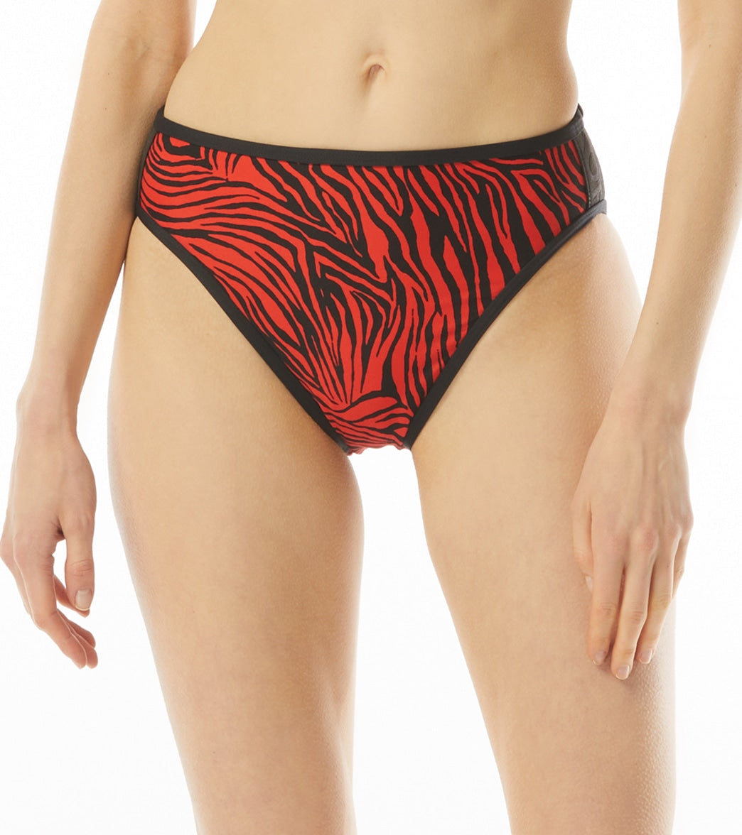 Michael Kors Women's Zebra High Leg Bikini Bottom