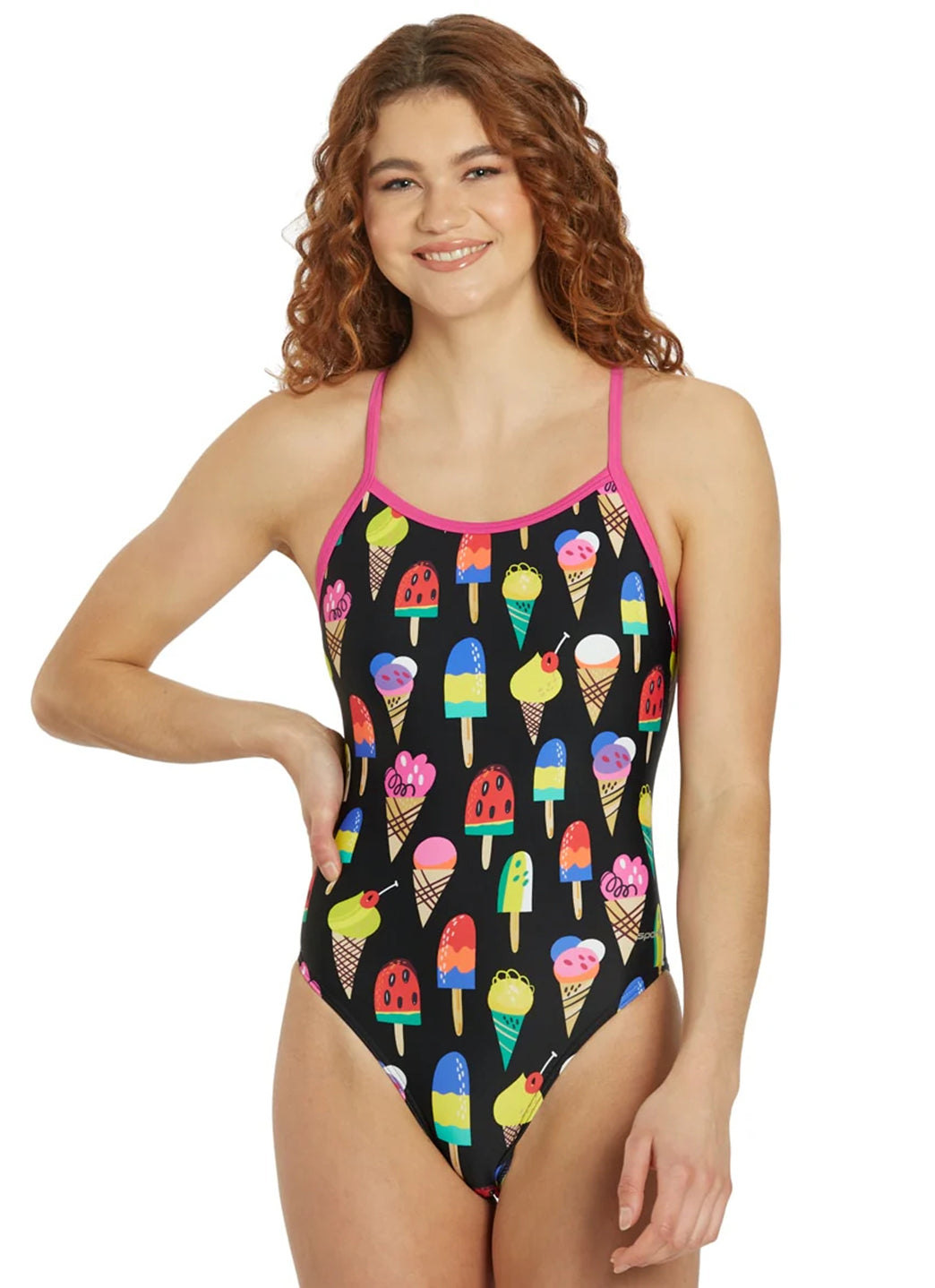 Sporti I-Scream Thin Strap One Piece Swimsuit (22-40)
