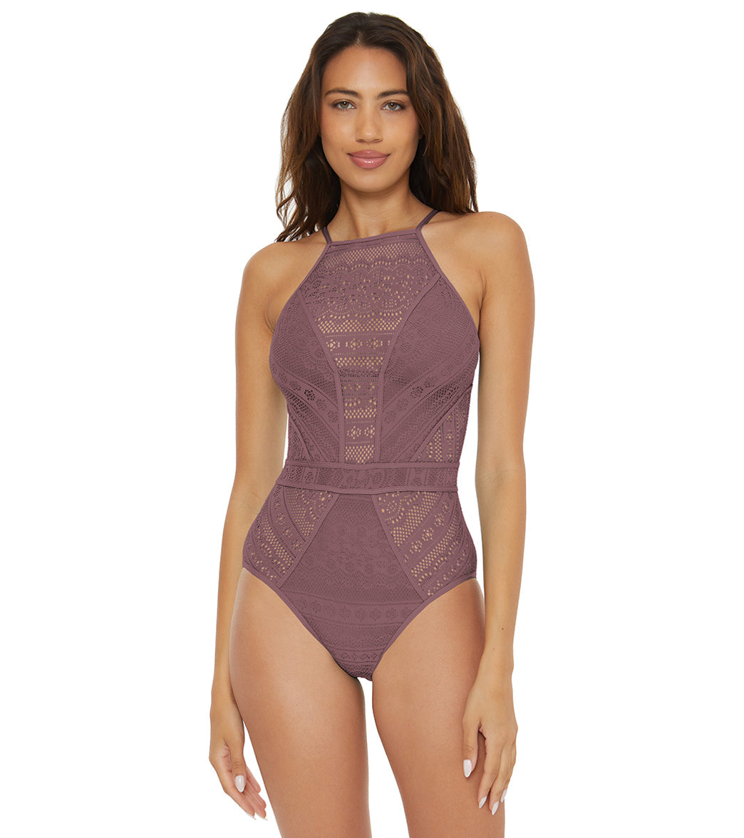 Becca Swim Women's Color Play High Neck One Piece Swimsuit