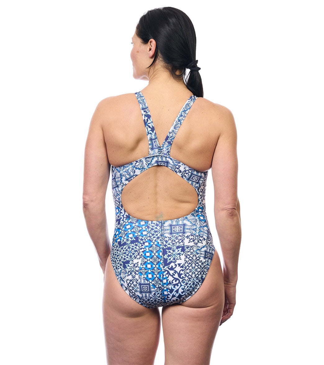 EQ Swimwear Women's Milan Navy Harmony Long Torso One Piece Swimsuit