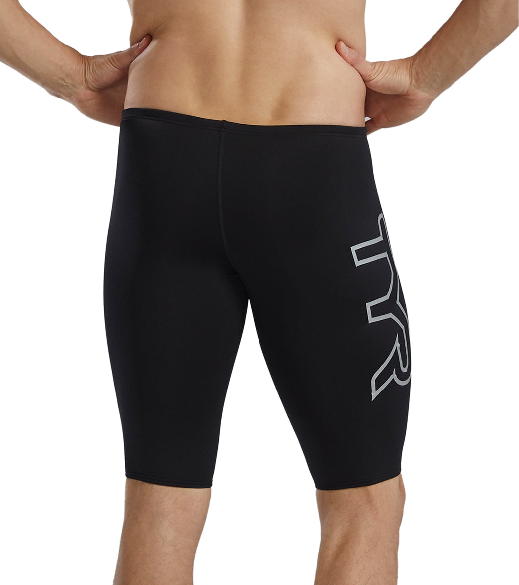 TYR Men's Durafast Elite Large Logo Jammer Swimsuit