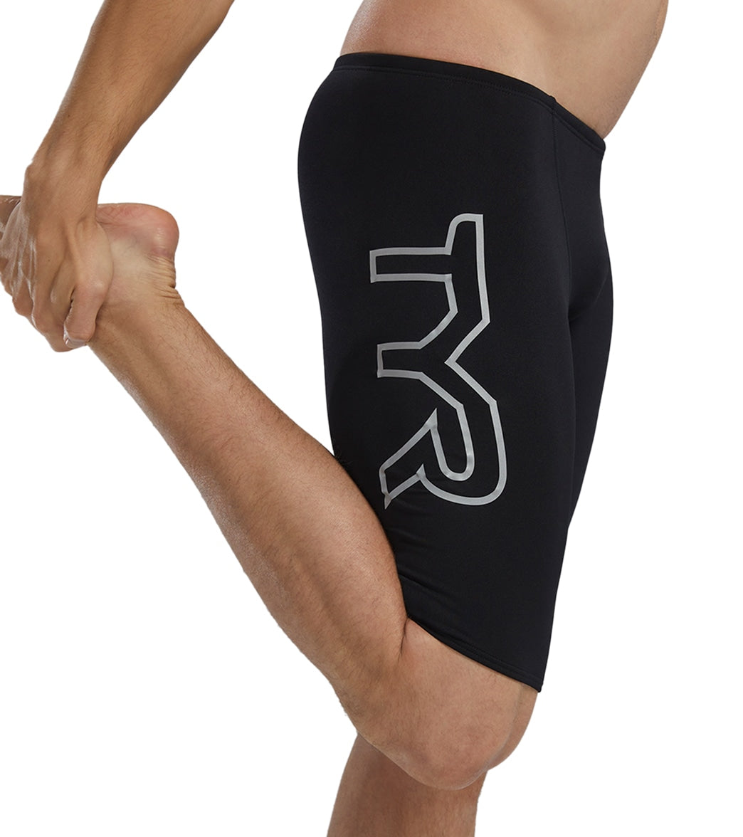 TYR Men's Durafast Elite Large Logo Jammer Swimsuit