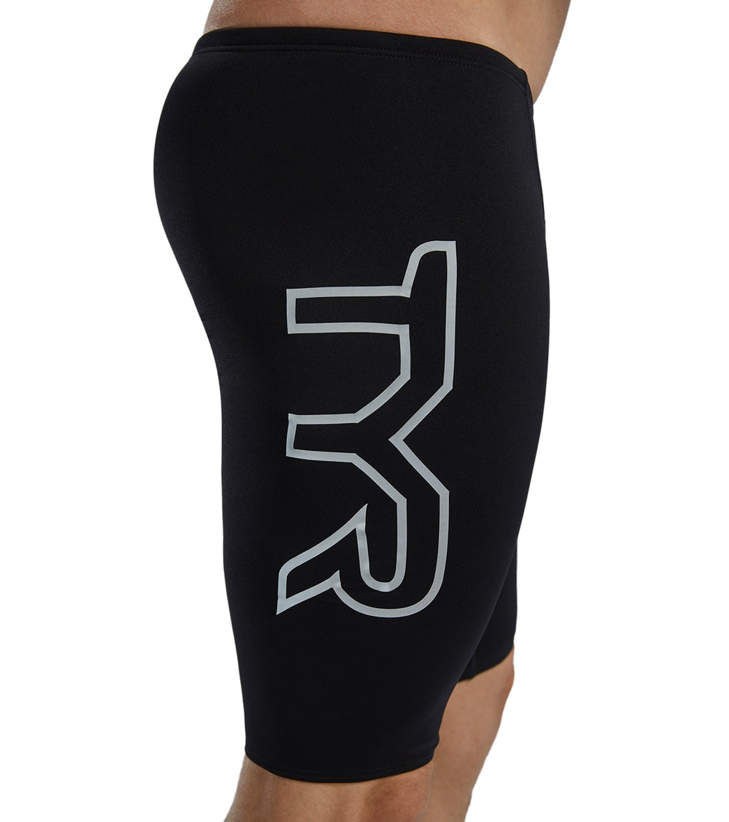 TYR Men's Durafast Elite Large Logo Jammer Swimsuit