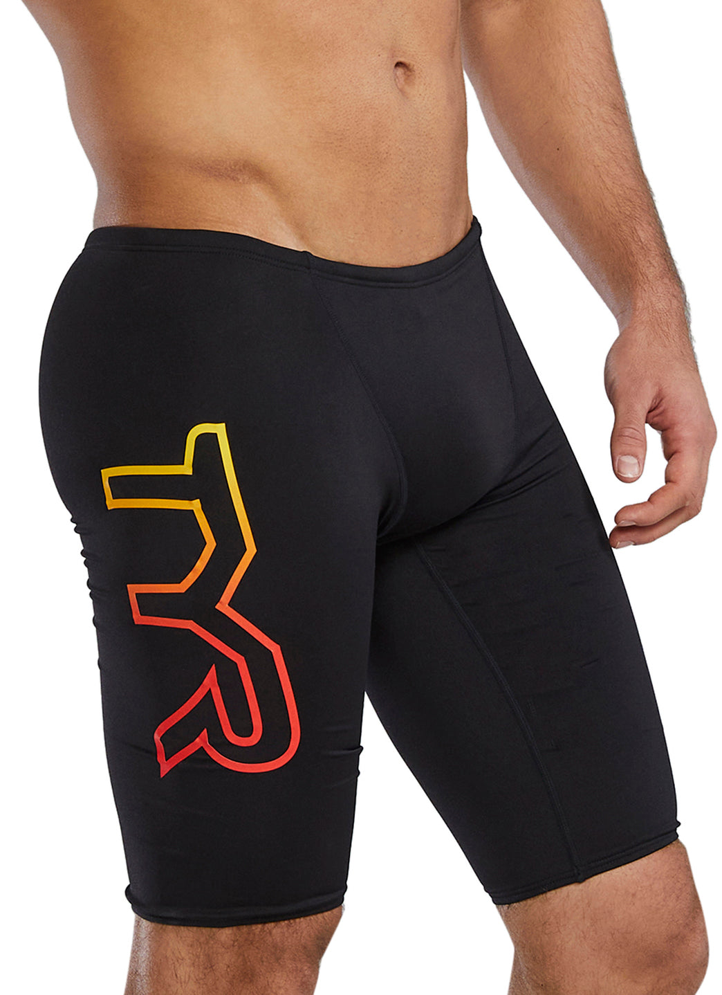 TYR Men's Durafast Elite Large Logo Jammer Swimsuit