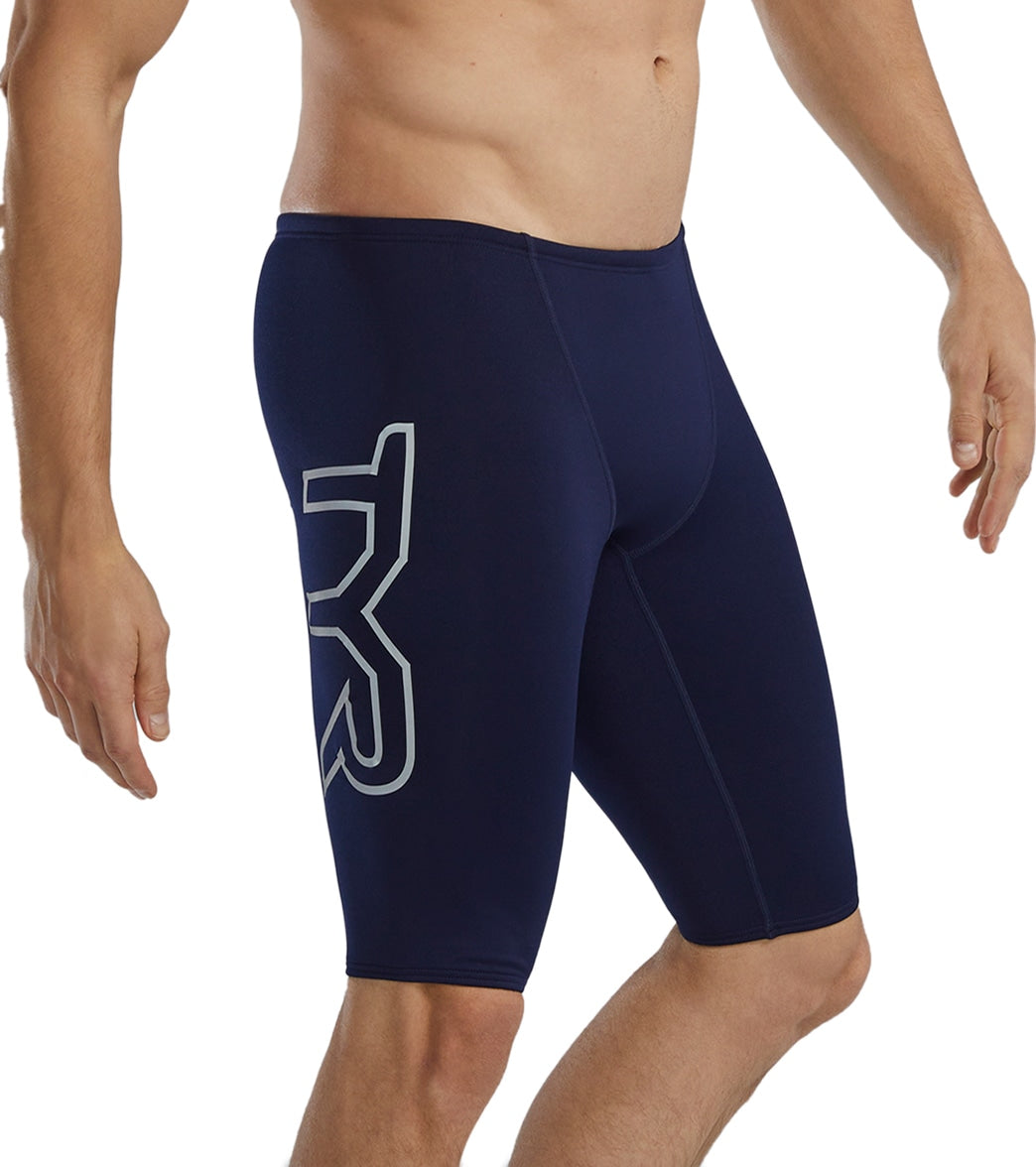 TYR Men's Durafast Elite Large Logo Jammer Swimsuit