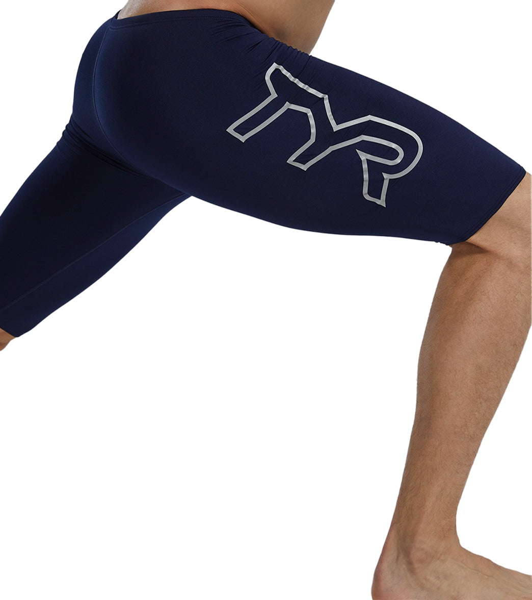 TYR Men's Durafast Elite Large Logo Jammer Swimsuit