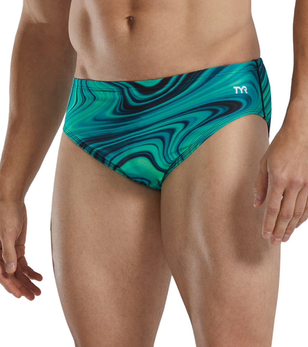 TYR Men's Vitality Durafast Elite Racer Brief Swimsuit