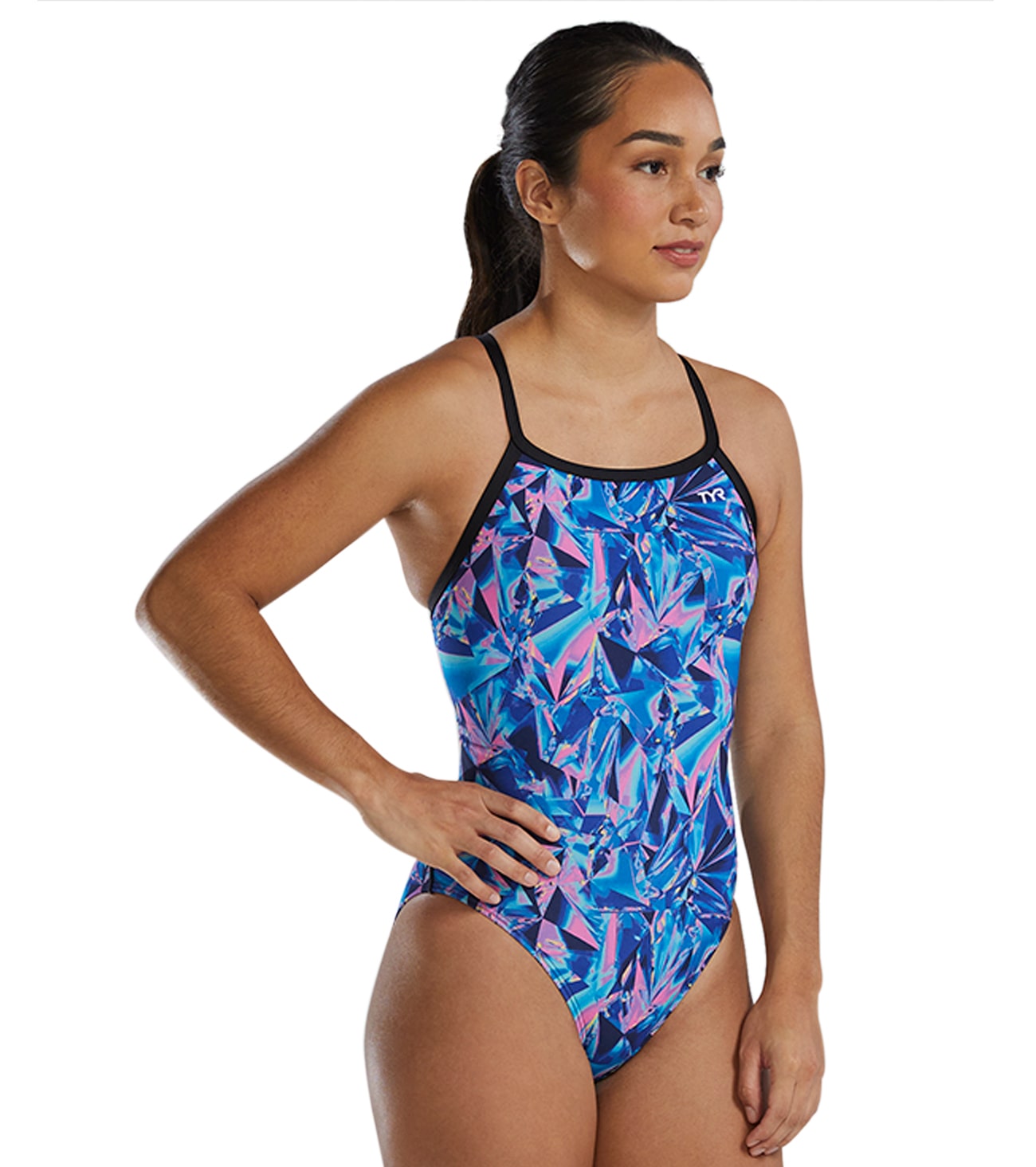 TYR Women's Crystalized Durafast Elite Diamondfit One Piece Swimsuit