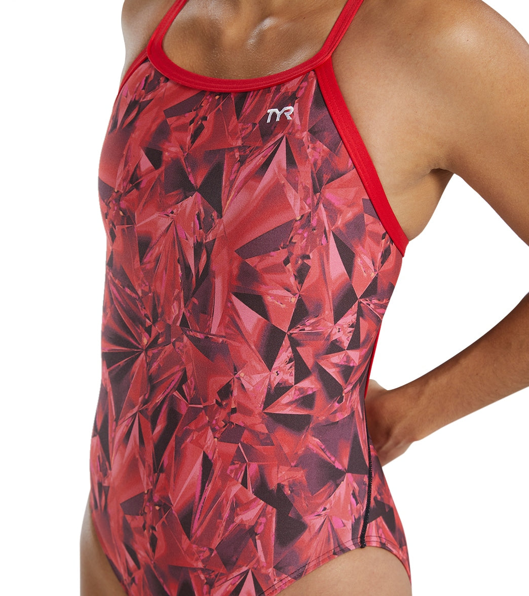 TYR Women's Crystalized Durafast Elite Diamondfit One Piece Swimsuit