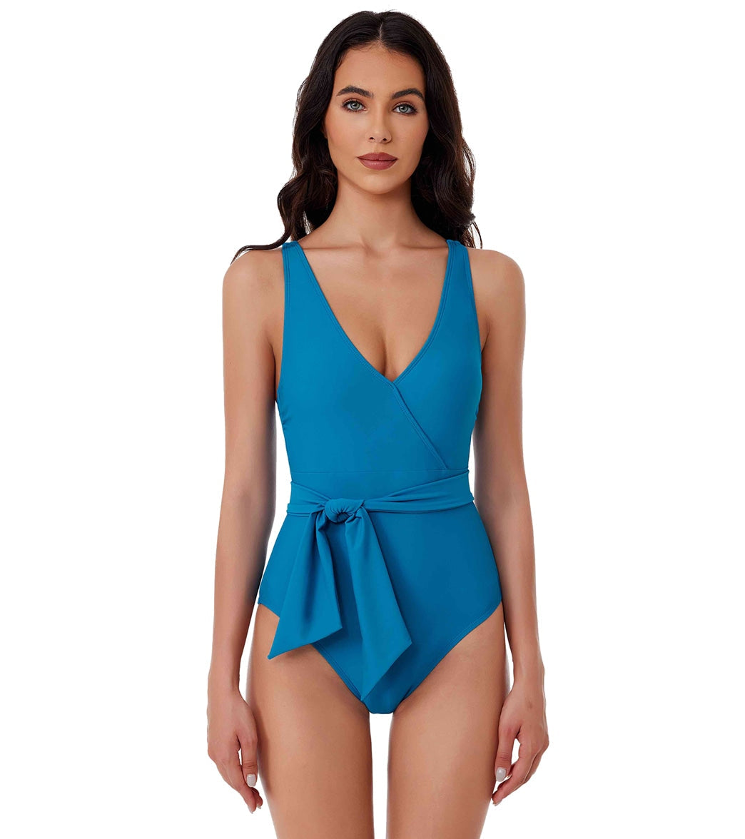 BCA by Rebecca Virtue Women's Tie Waist One Piece Swimsuit