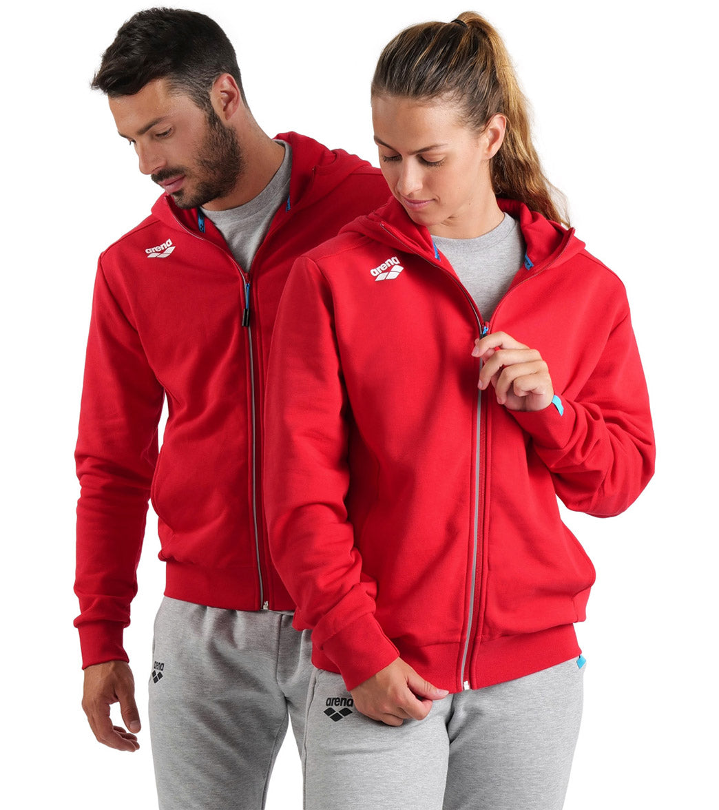 Arena Unisex Team Panel Hooded Front Zip Jacket