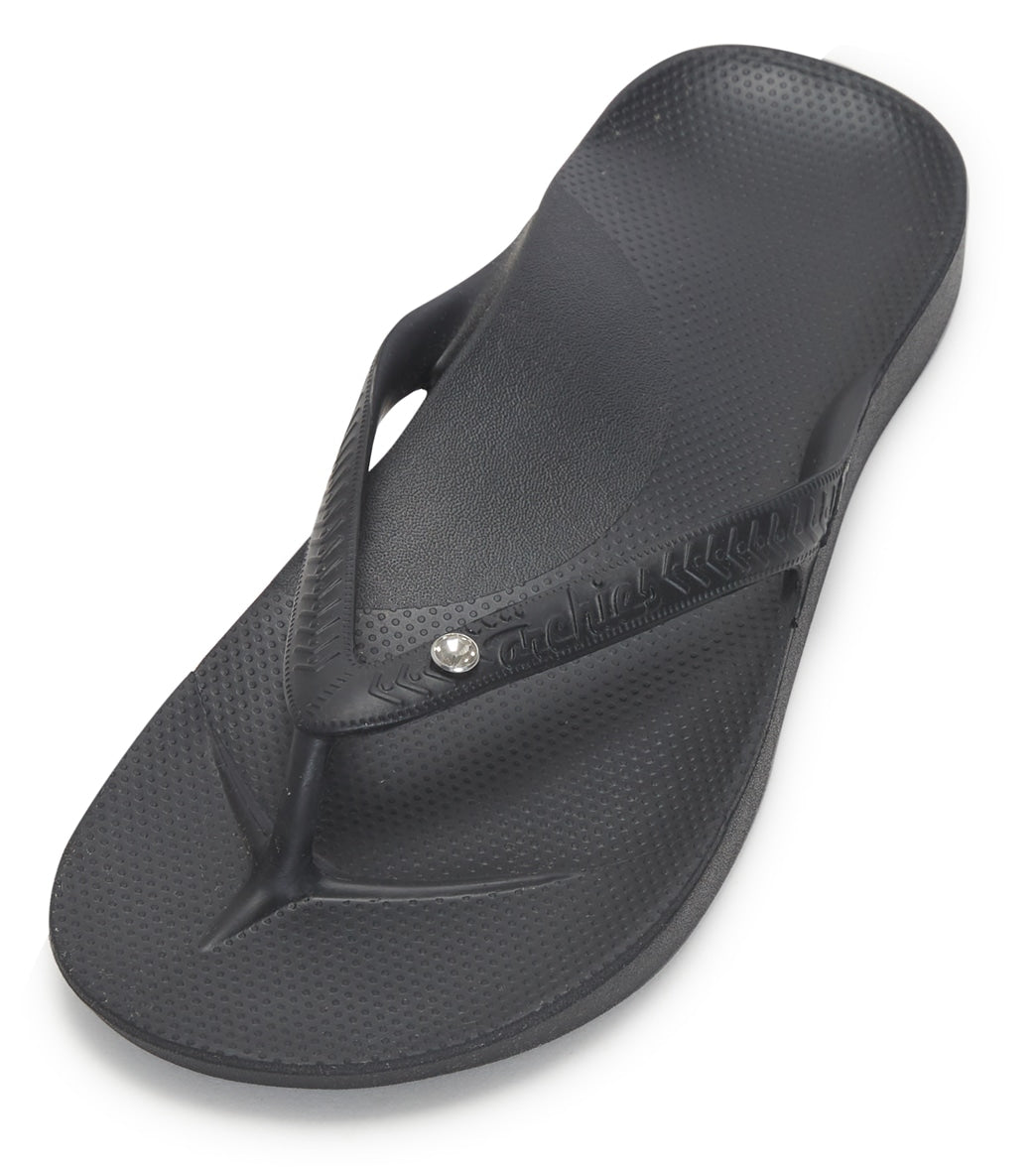 Archie's Footwear Women's Crystal Arch Support Flip Flop
