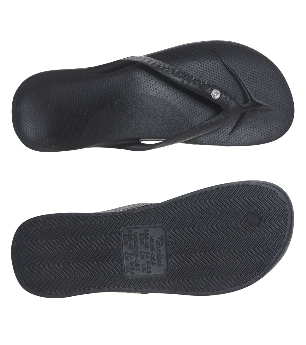 Archie's Footwear Women's Crystal Arch Support Flip Flop