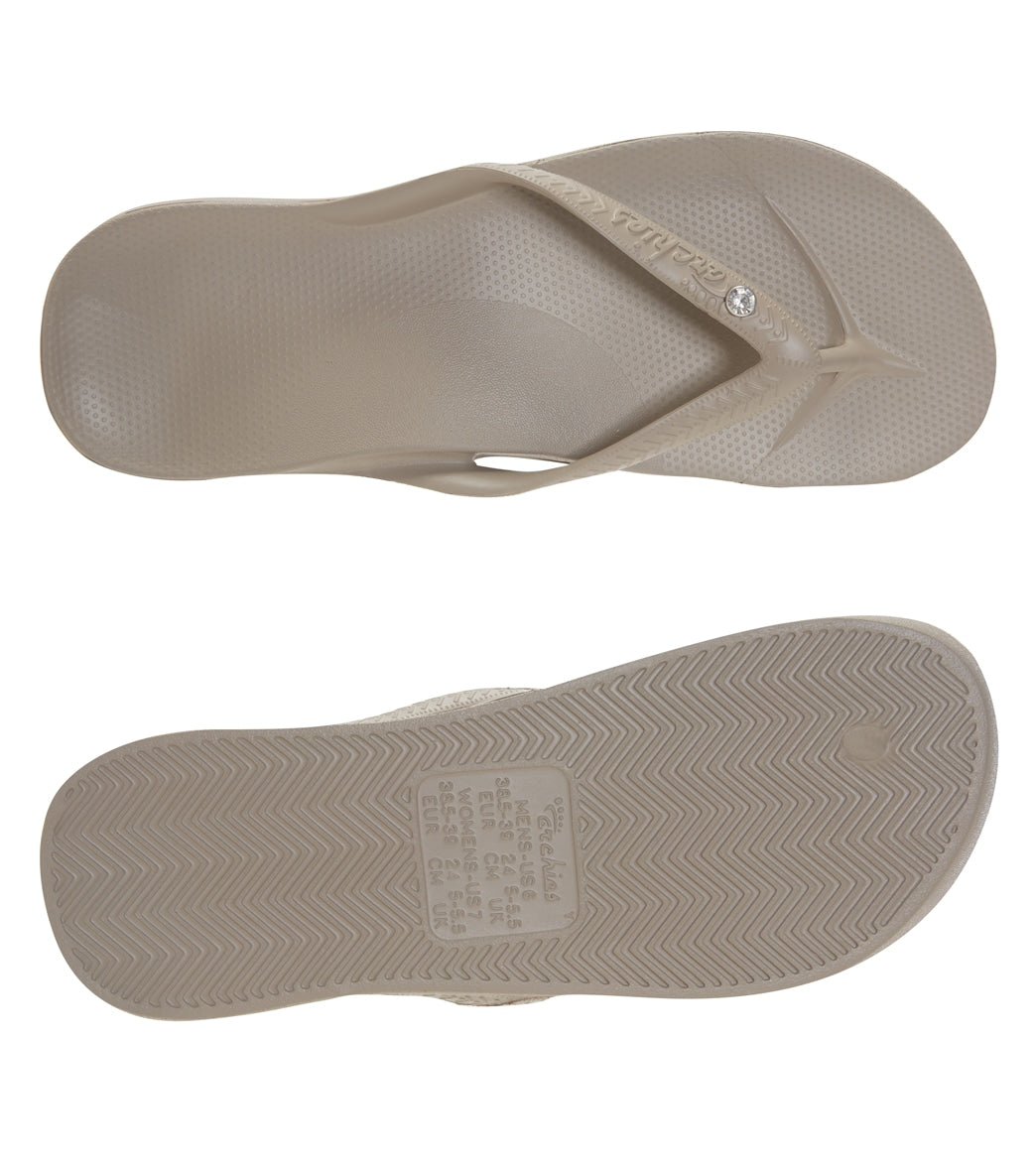 Archie's Footwear Women's Crystal Arch Support Flip Flop