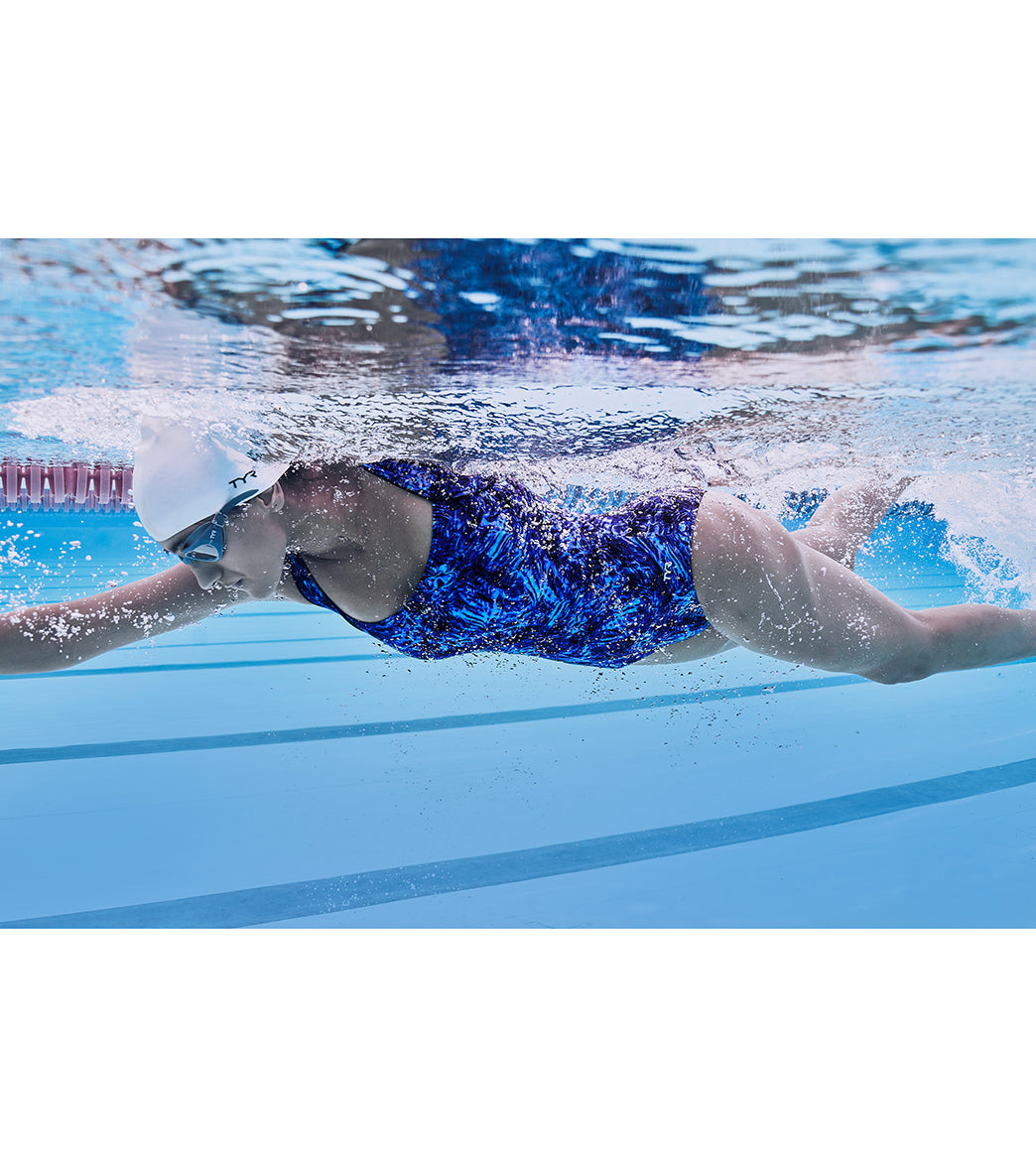 TYR Women's Expression Durafast Elite Square Neck Controlfit Chlorine Proof One Piece Swimsuit