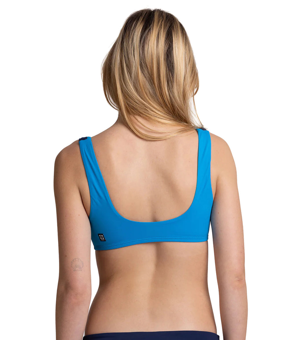 JOLYN Women's Paige Square Neck Colorblock Bikini Top