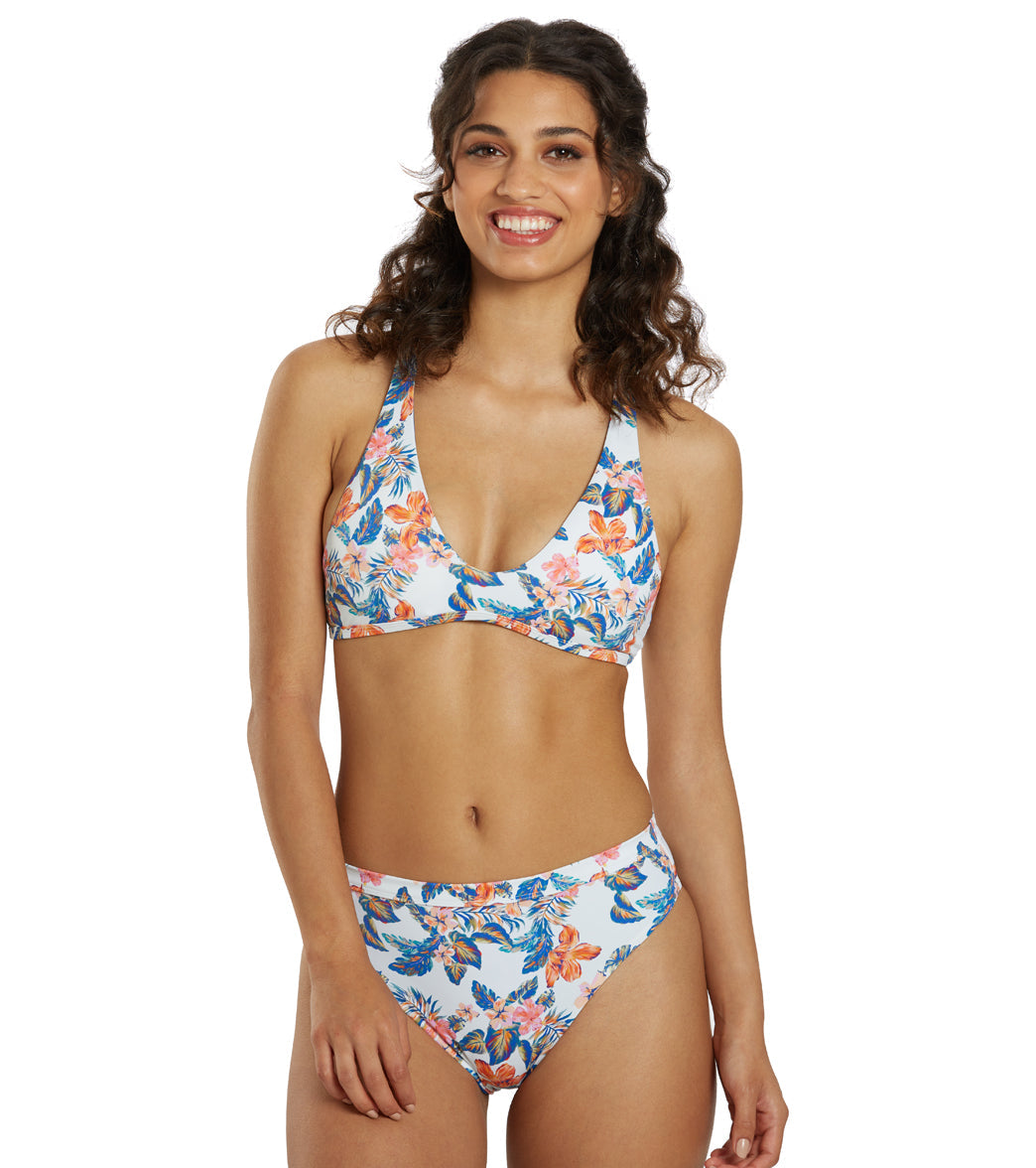 JOLYN Women's Nora Floratiki High Waist Key Hole Back Bikini Bottom