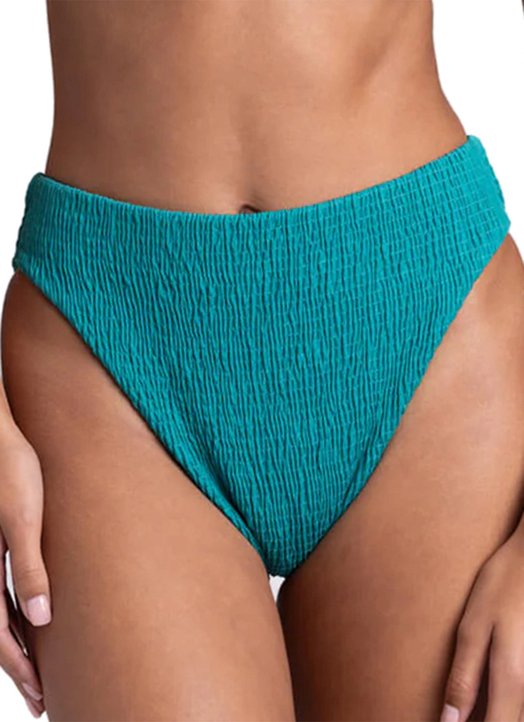 JOLYN Women's Hazel High Waist Smocked Bikini Bottom