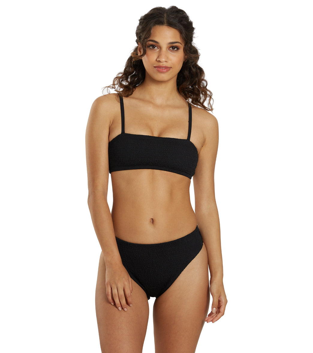 JOLYN Women's Hazel High Waist Smocked Bikini Bottom