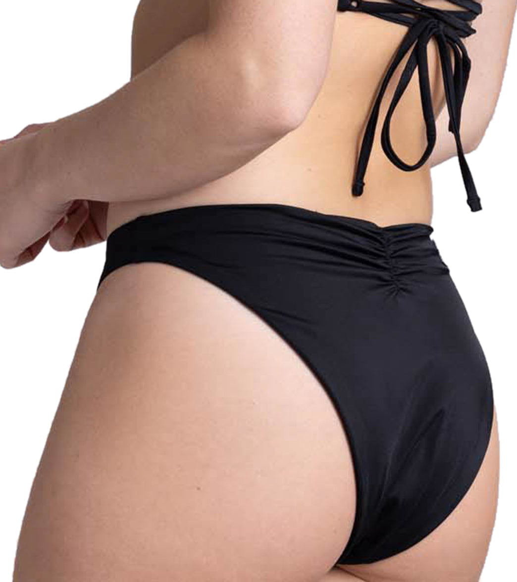 JOLYN Women's Mandy Solid Cinch Detail French Cut Bikini Bottom