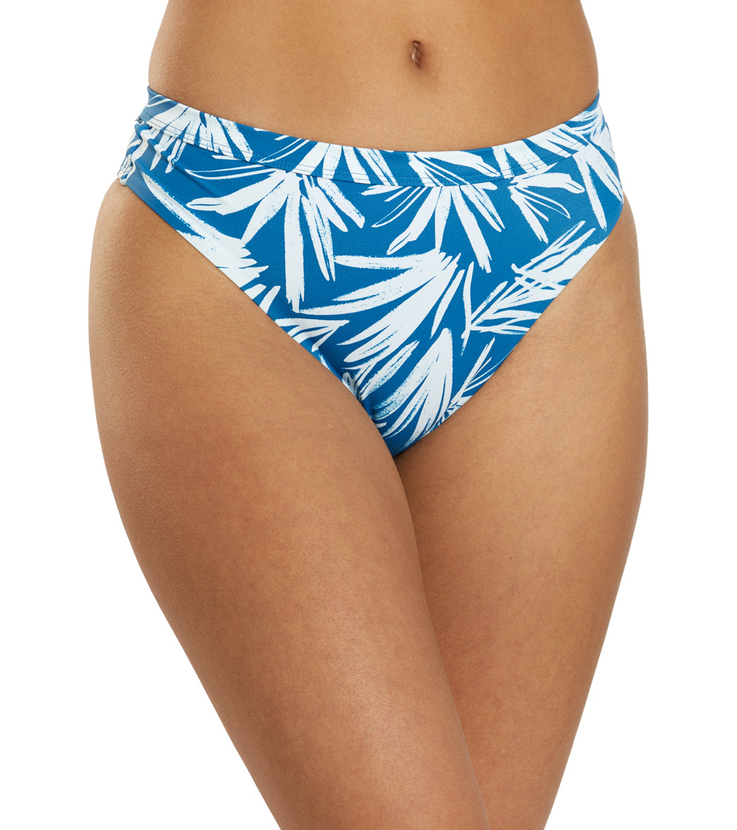 JOLYN Women's Nora Retrobana High Waist Key Hole Back Bikini Bottom