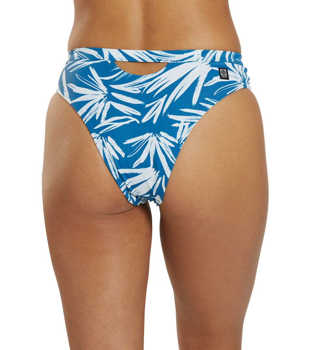 JOLYN Women's Nora Retrobana High Waist Key Hole Back Bikini Bottom