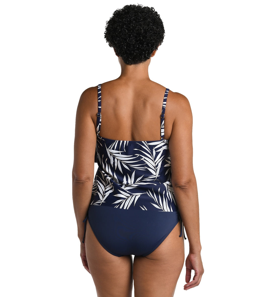 Maxine Women's Gold Leaf Double Tiered Tankini Top