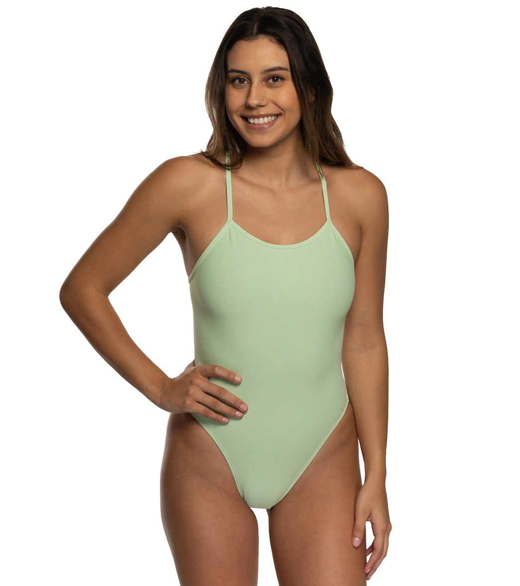 JOLYN Women's Perry Solid One Piece Swimsuit