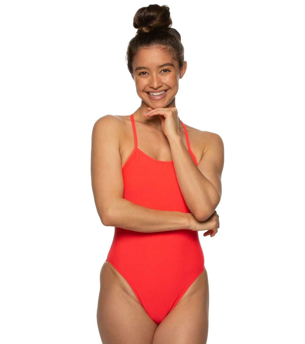 JOLYN Women's Perry Solid One Piece Swimsuit