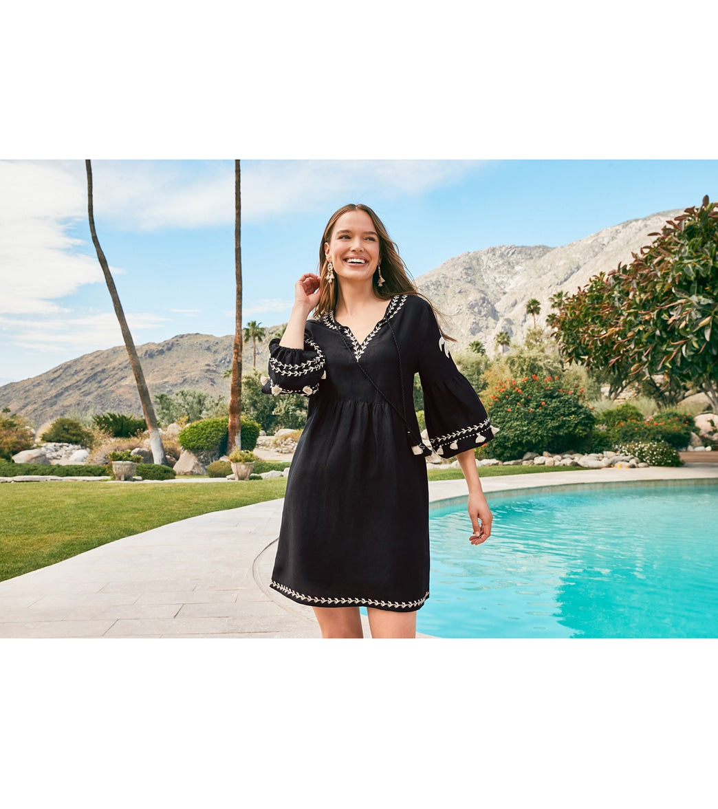 Tommy Bahama Women's Playa Brava Palm Embroidered Cover Up Dress