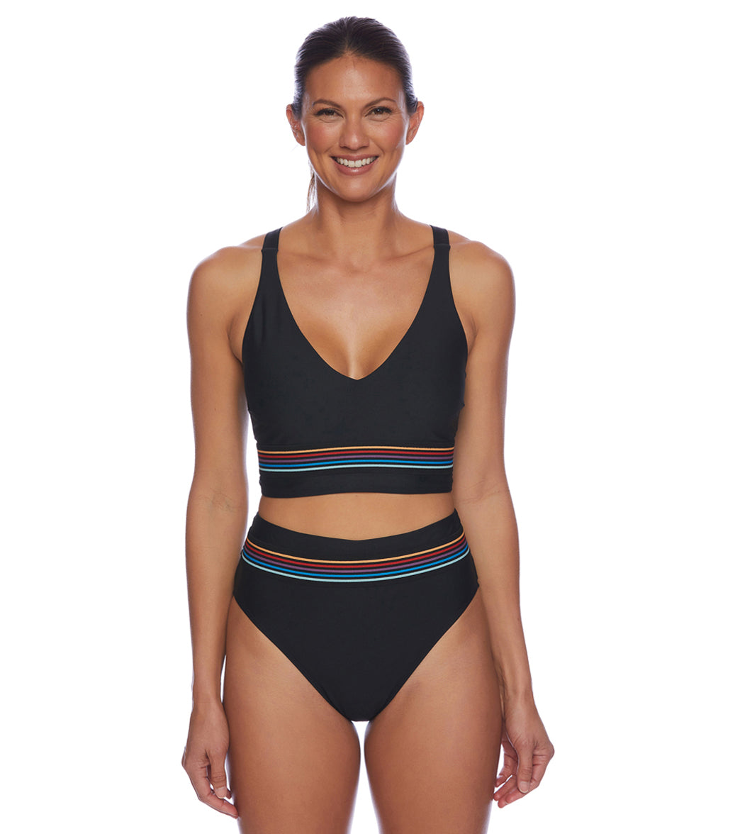 Next by Athena Women's Good Karma Jacquard Band V-Neck Bikini Top