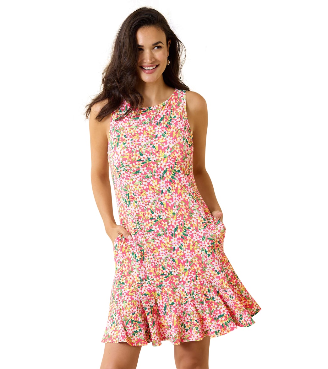 Tommy Bahama Women's Island Cays Flora Flounce Cover Up Dress