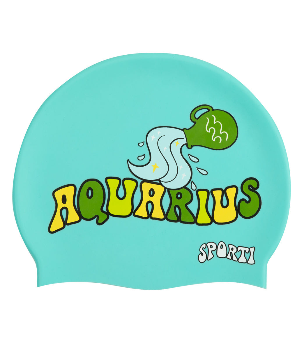 Sporti Groovy Zodiac Aquarius Silicone Swim Cap