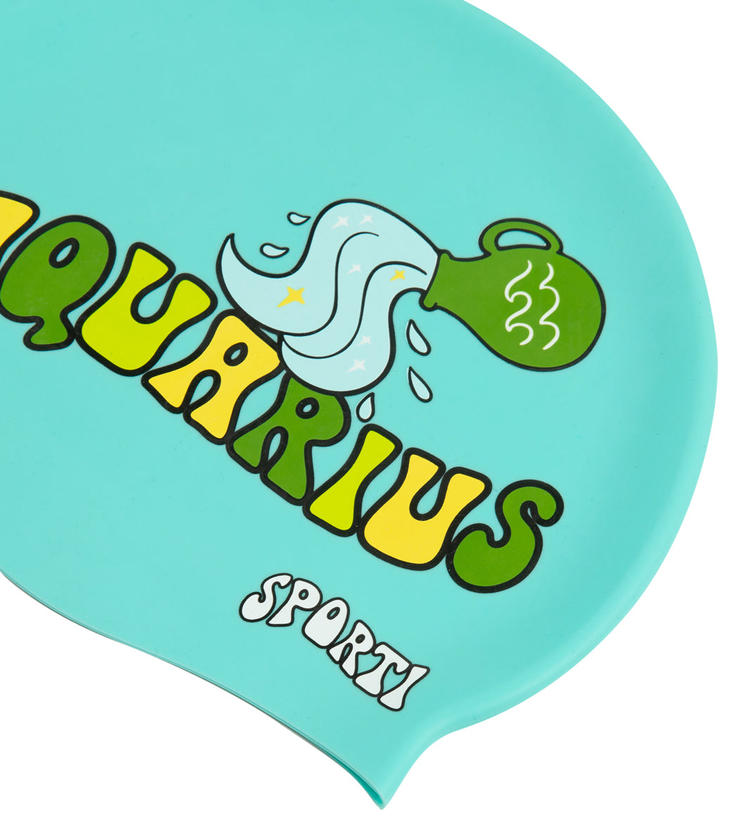 Sporti Groovy Zodiac Aquarius Silicone Swim Cap