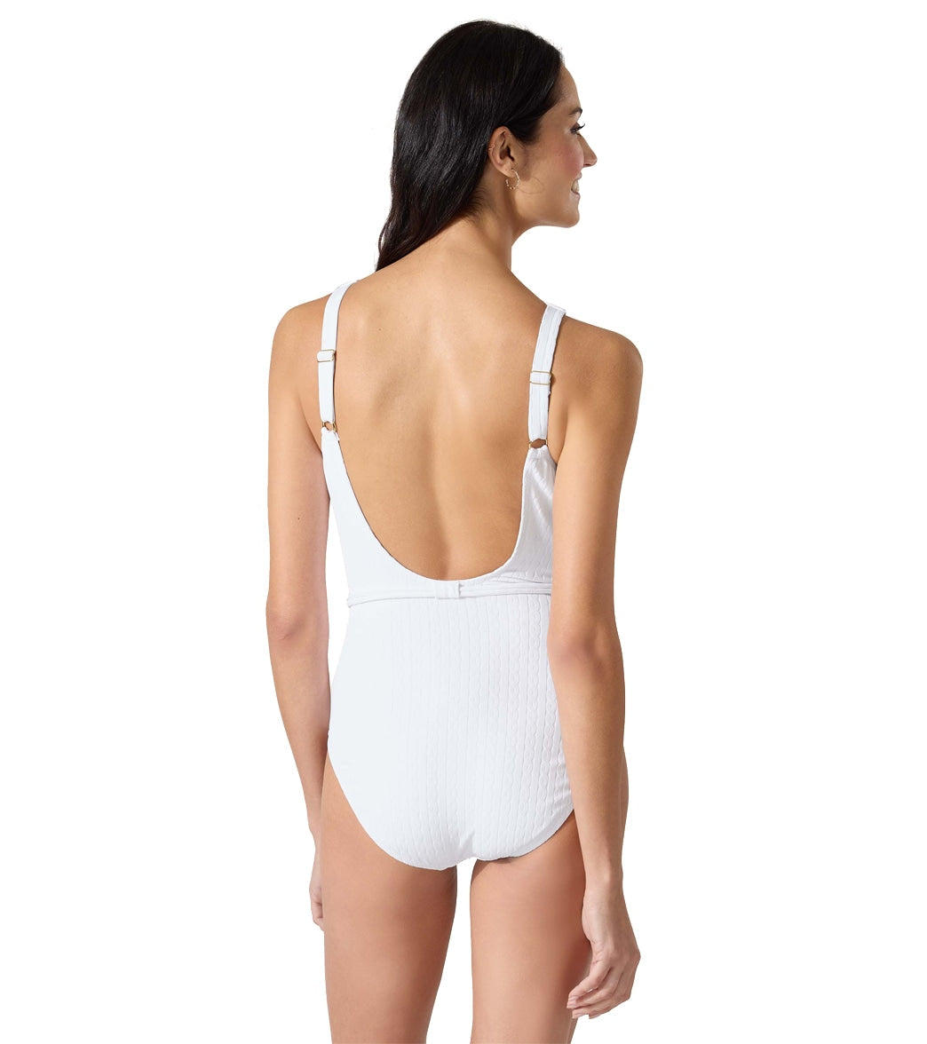 Tommy Bahama Women's Cable Beach High Neck One Piece Swimsuit