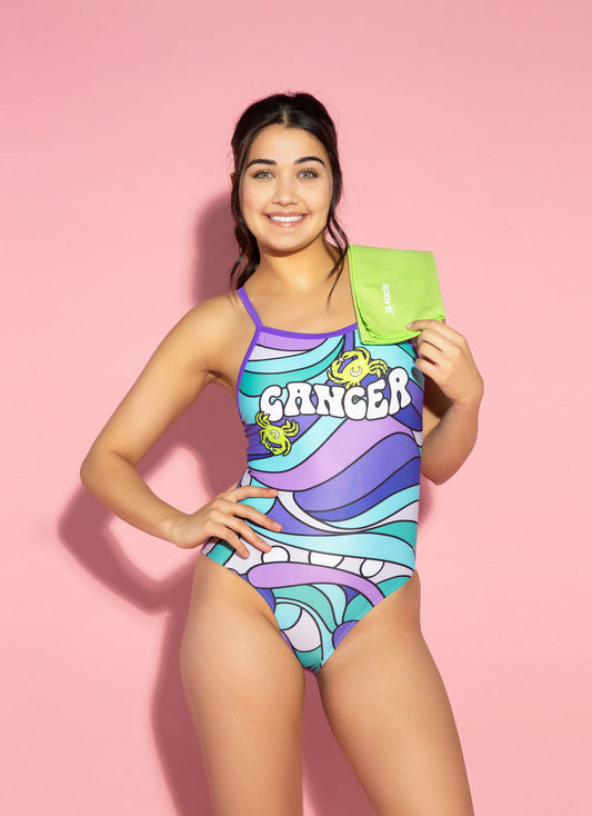 Sporti Groovy Zodiac Cancer Thin Strap One Piece Swimsuit (22-44)