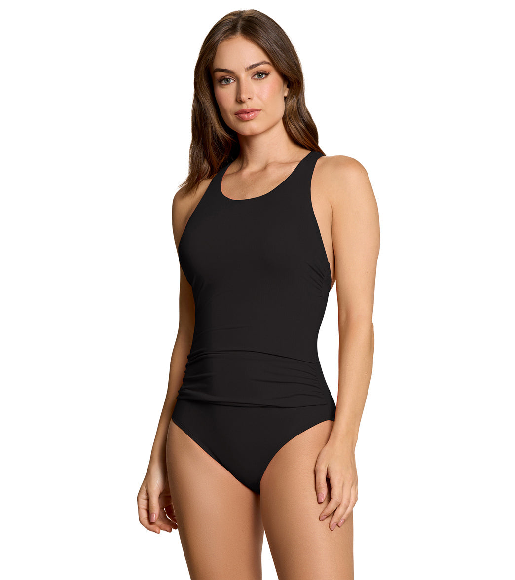 Jantzen Women's Layla Cross Back High Neck One Piece Swimsuit