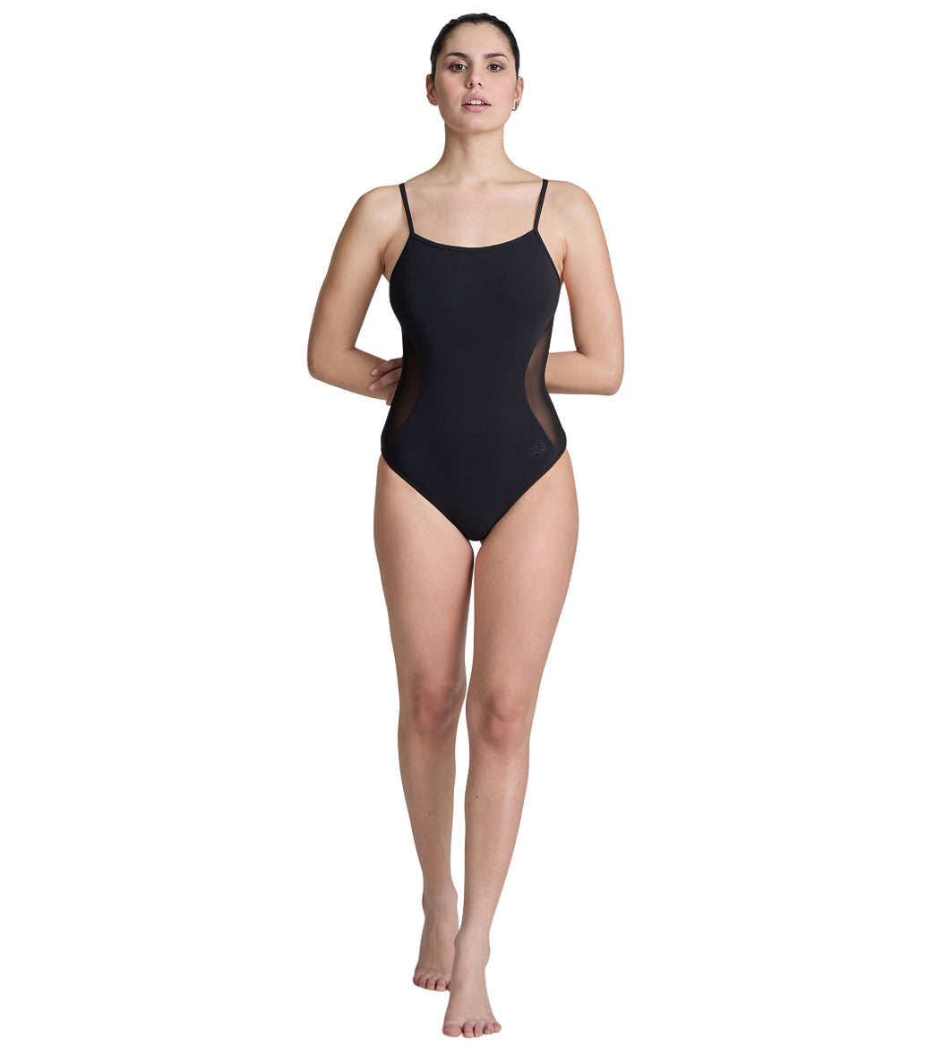 Arena Women's Mesh Panel Closed Back One Piece Swimsuit