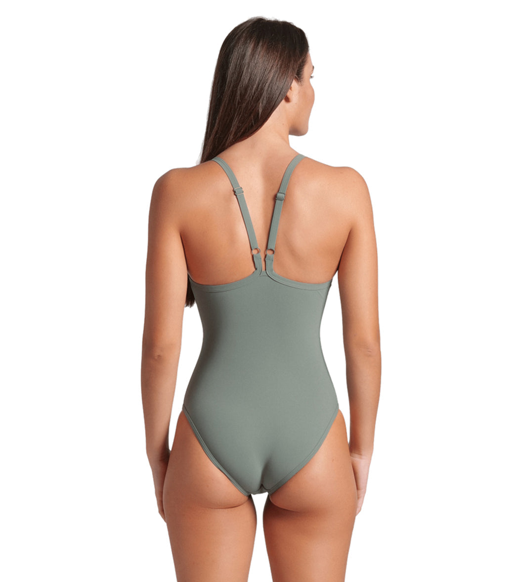 Arena Women's Mesh Panel Closed Back One Piece Swimsuit