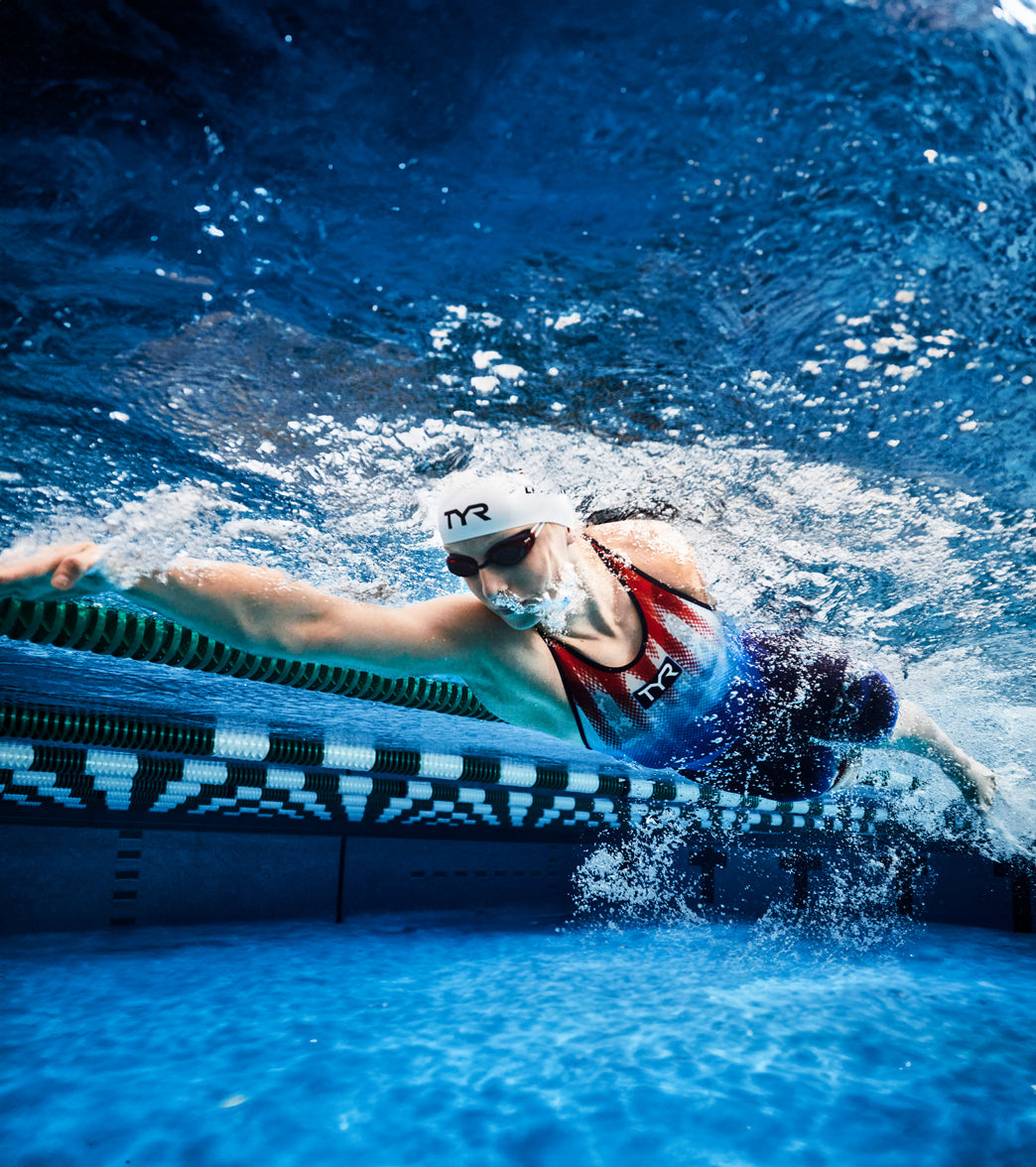 TYR Women's Venzo USA Closed Back Tech Suit Swimsuit