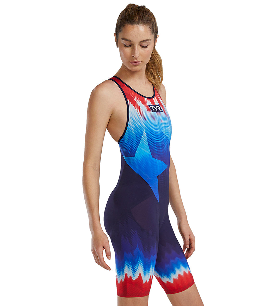 TYR Women's Venzo USA Closed Back Tech Suit Swimsuit