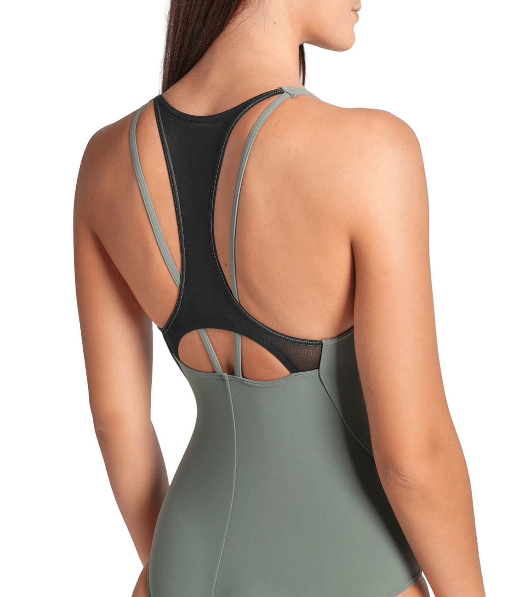 Arena Women's Mesh Panel Power Back One Piece Swimsuit