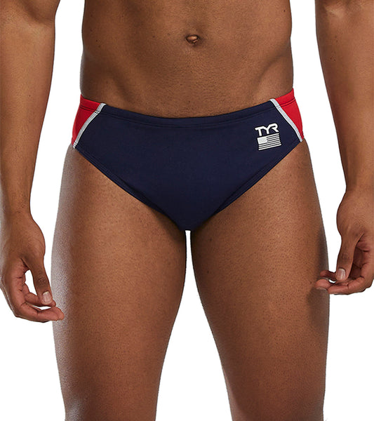 TYR Men's USA Durafast Elite Brief Swimsuit