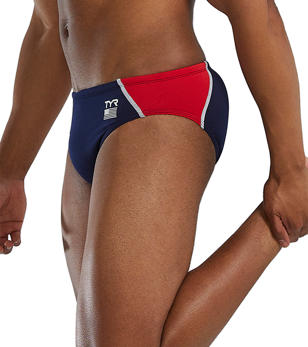 TYR Men's USA Durafast Elite Brief Swimsuit