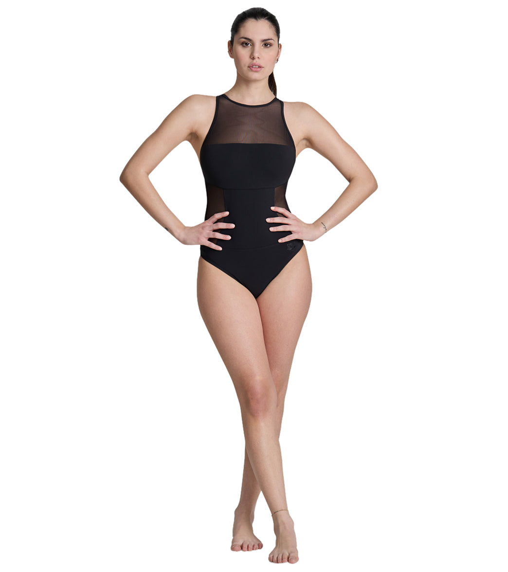 Arena Women's Mesh Panels Pro Back One Piece Swimsuit