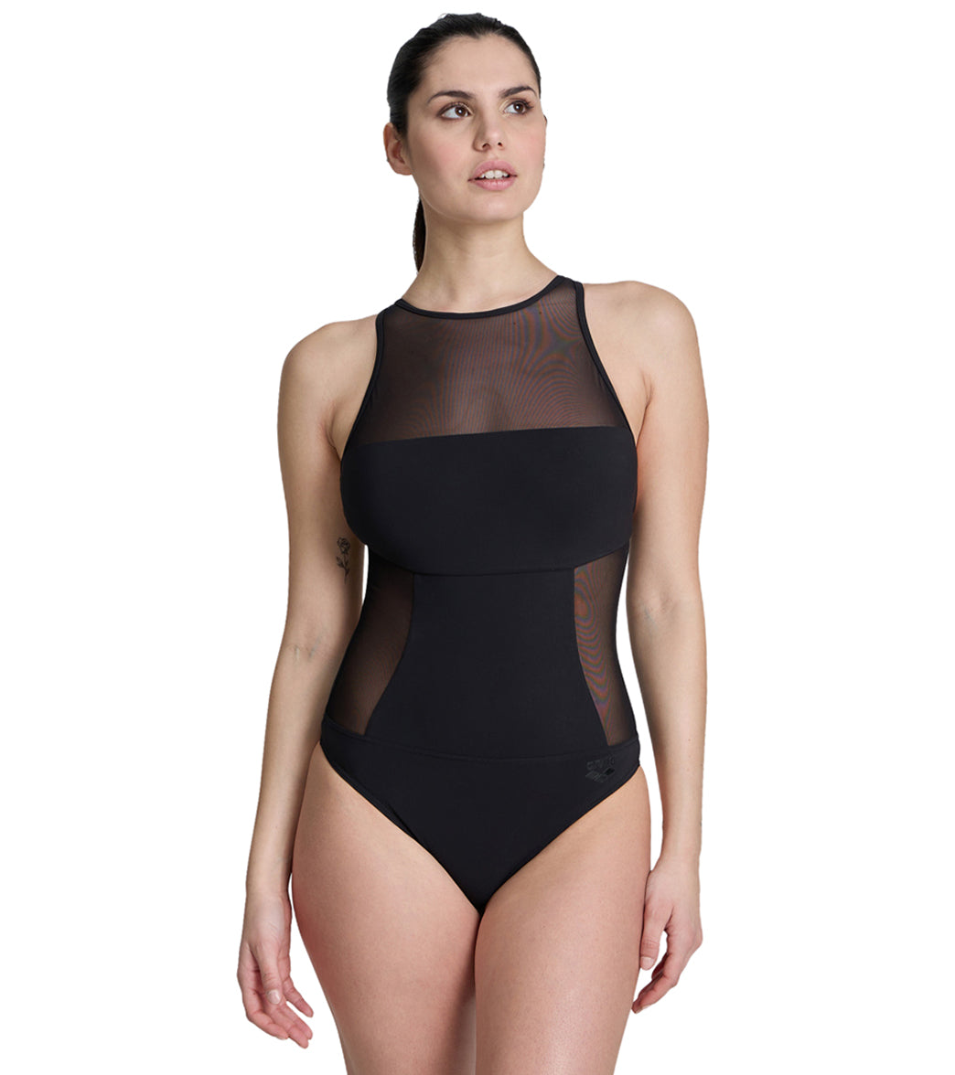 Arena Women's Mesh Panels Pro Back One Piece Swimsuit