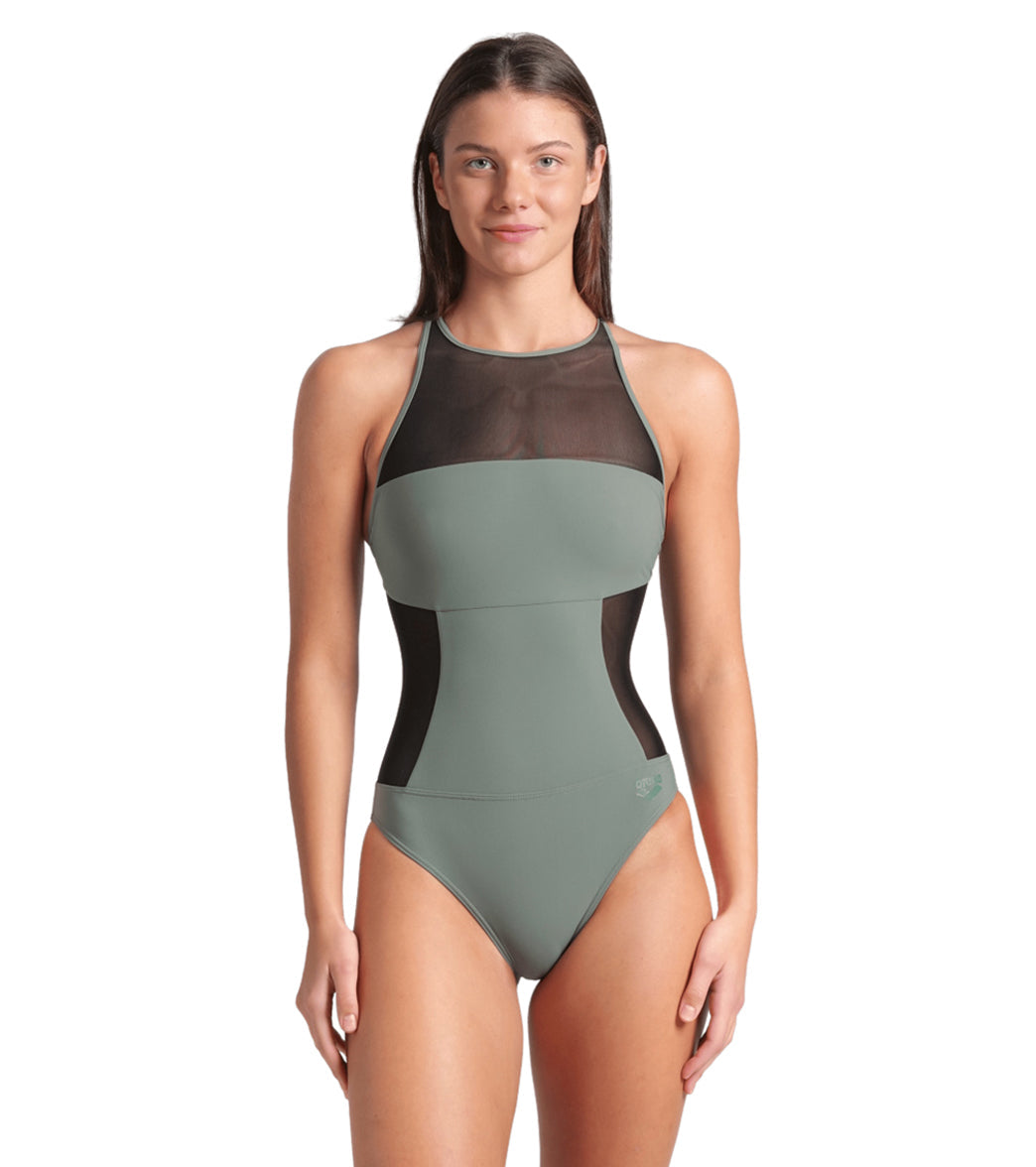 Arena Women's Mesh Panels Pro Back One Piece Swimsuit