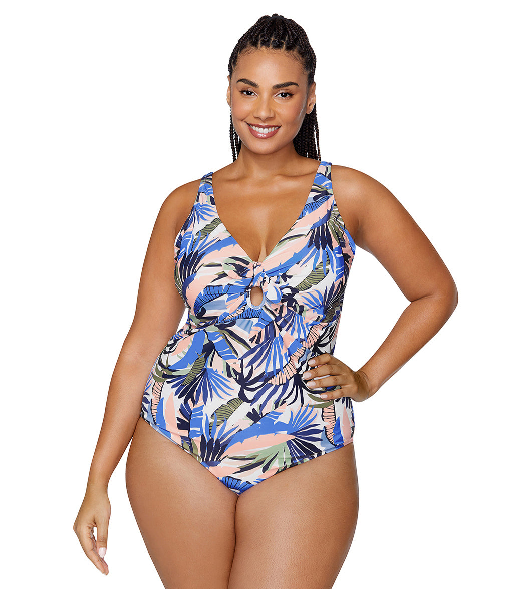 Raisins Women's Paraiso Palms Muna Plus Size One Piece Swimsuit